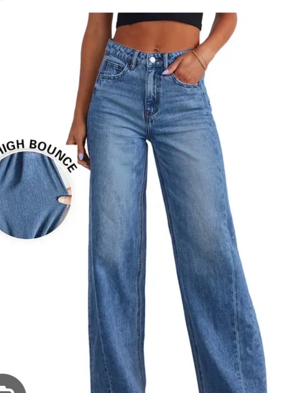 Zara Wide-Leg Jeans in Medium Blue Wash